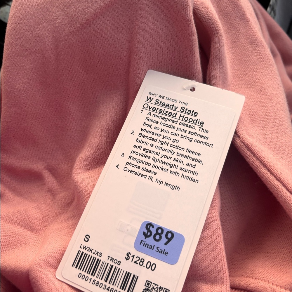 lululemon athletica NWT steady state hoodie in tea rose